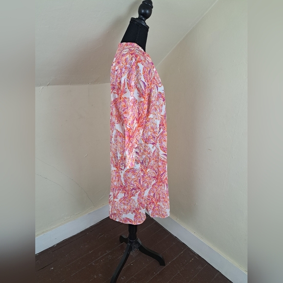 Vilagallo Women's Short Dress with Pineapple Print 100% Cotton Size 42(L) - Picture 4 of 16